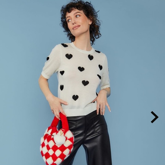 Gray Black Hearts Top - Picture 1 of 14